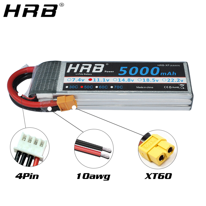 Akumulator litowy HRB 4S 14.8V – 4S Lipo Battery 14.8V 6000Mah recenzja i cena